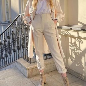 Women's long pants 2024 new slim fit solid color formal straight leg pants